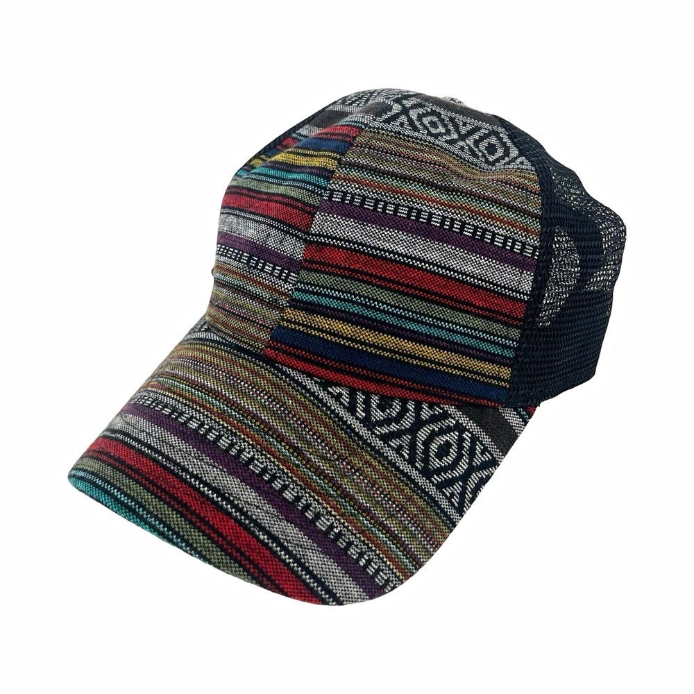 Beautiful Giant Trucker Hat Aztec Southwest Multicolor Woven Mesh Snapback